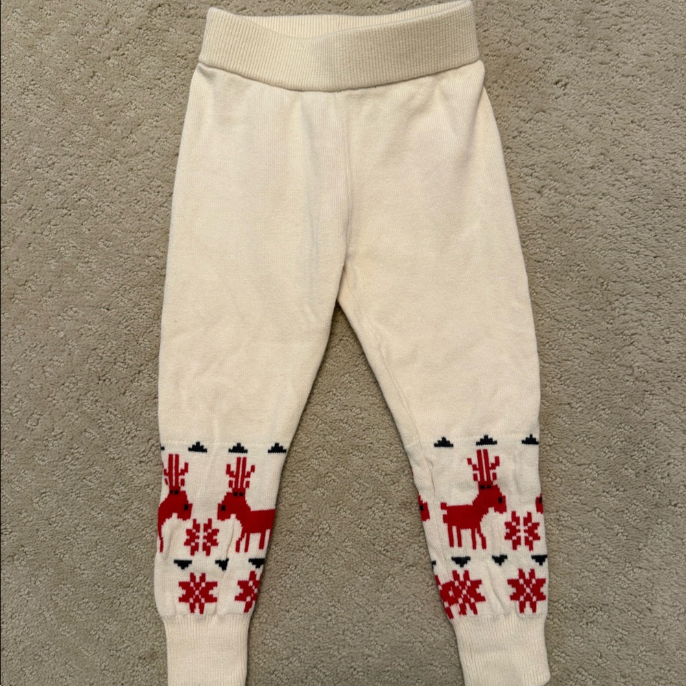 Hanna Andersson cream sweater leggings size 3